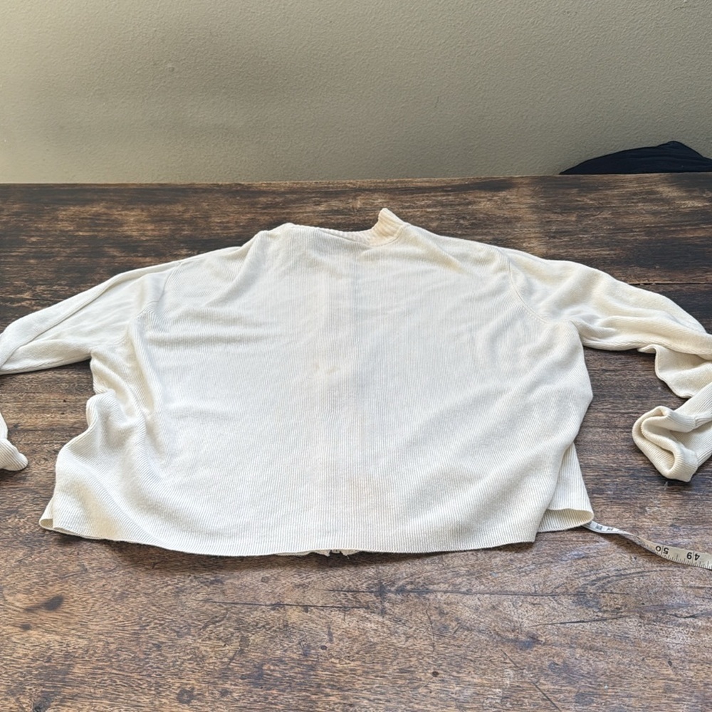 Vintage Kathi lee collection ivory rhinestone zipper sweater extra large 16/18 - Picture 8 of 9